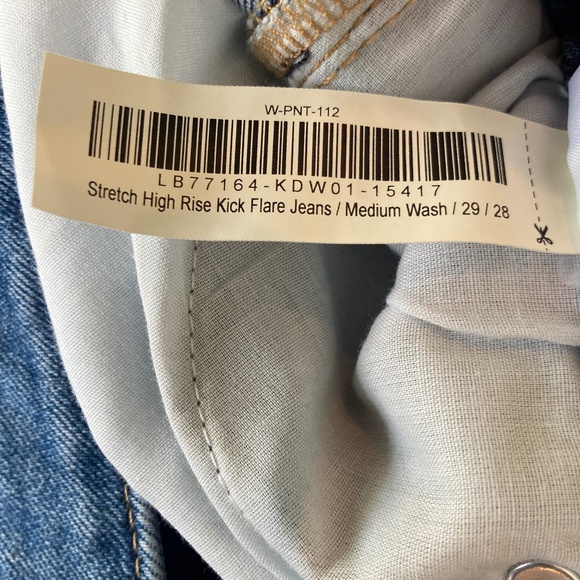 QUINCE High Rise Kick Flare Stretch Jean Blue Size 29 NWT Organic Cotton - Picture 10 of 12